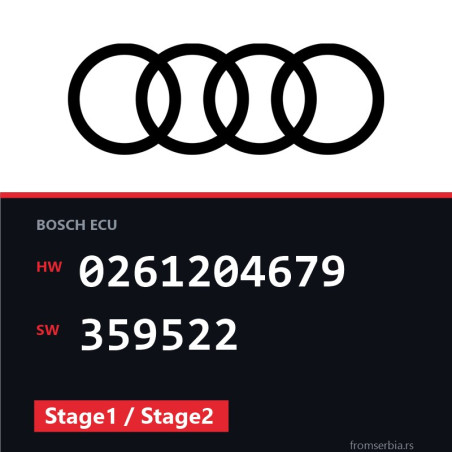 Audi A3 0261204679 359522 Stage1 / Stage2 tuning file