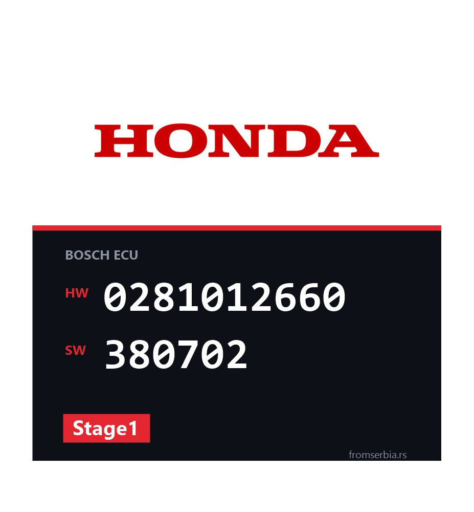 Honda Civic 0281012660 380702 Stage1 tuning file