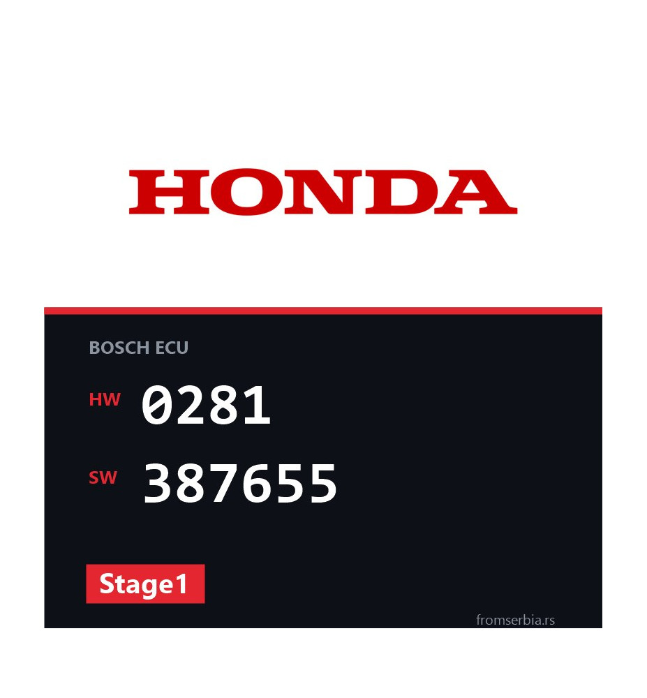 Honda Civic 0281 387655 Stage1 tuning file
