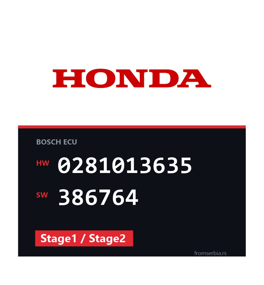 Honda CR-V 0281013635 386764 Stage1 / Stage2 tuning file