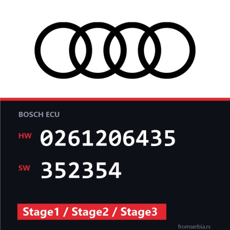 Audi A3 0261206435 352354 Stage1 / Stage2 / Stage3 tuning file
