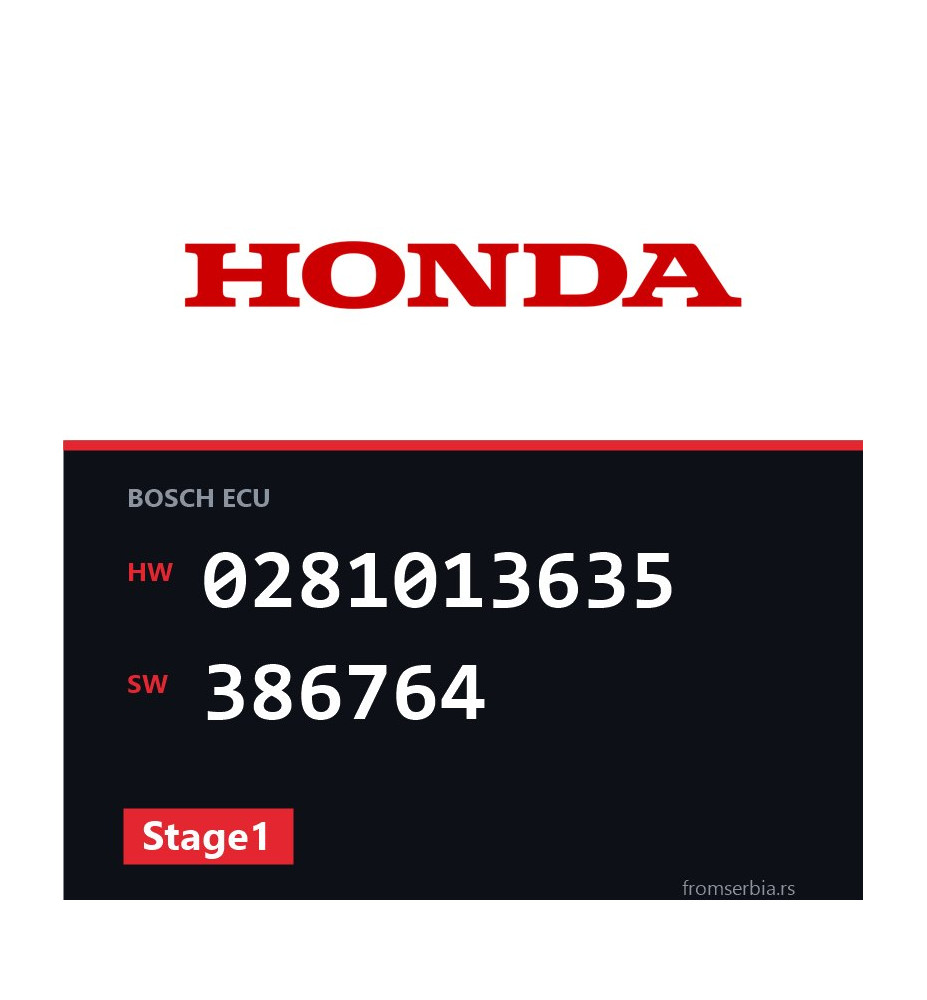 Honda CRV 0281013635 386764 Stage1 tuning file