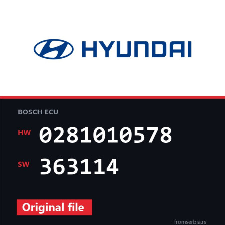 Hyundai Trajet 0281010578 363114 original ECU file