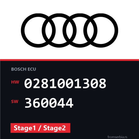Audi A3 0281001308 360044 Stage1 / Stage2 tuning file