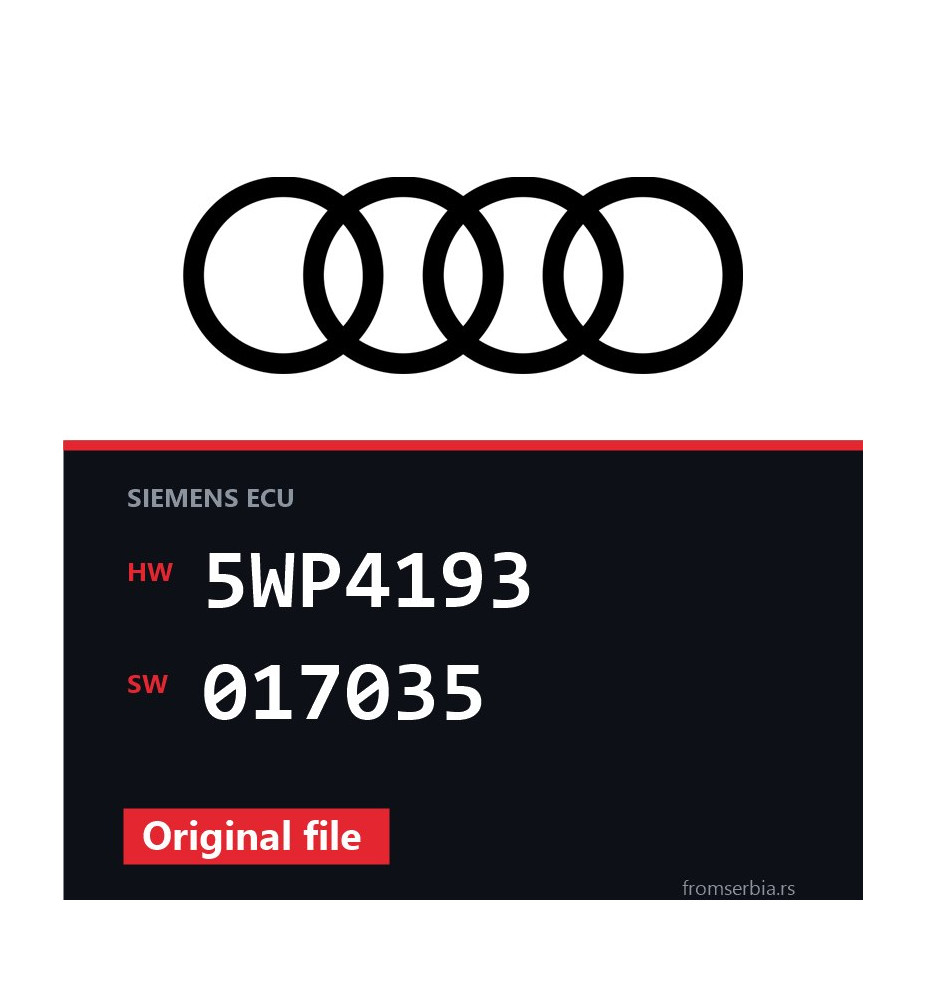 Audi A3 5WP4193 017035 original ECU file