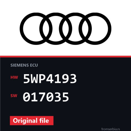 Audi A3 5WP4193 017035 original ECU file