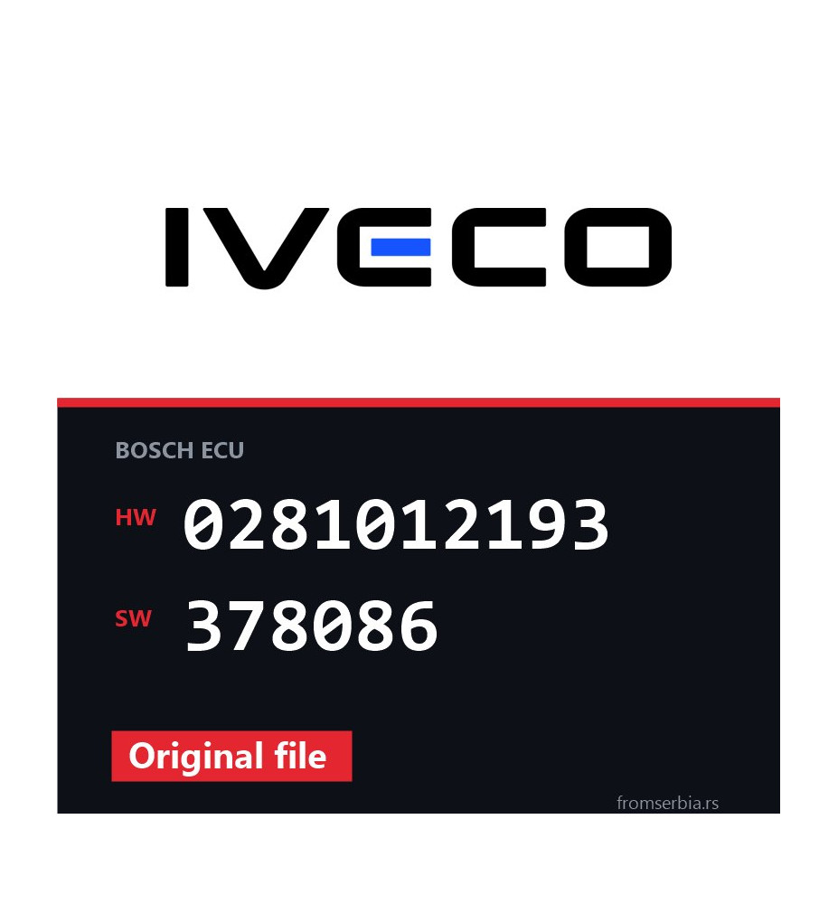 Iveco Daily 0281012193 378086 original ECU file