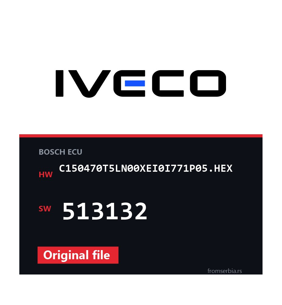 Iveco Daily C150470T5LN00XEI0I771P05.HEX 513132 original ECU file