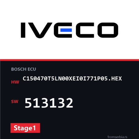 Iveco Daily C150470T5LN00XEI0I771P05.HEX 513132 Stage1 tuning file