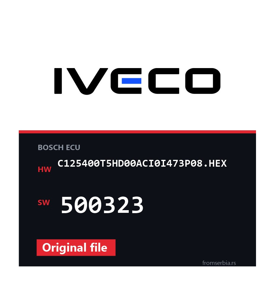 Iveco Daily C125400T5HD00ACI0I473P08.HEX 500323 original ECU file