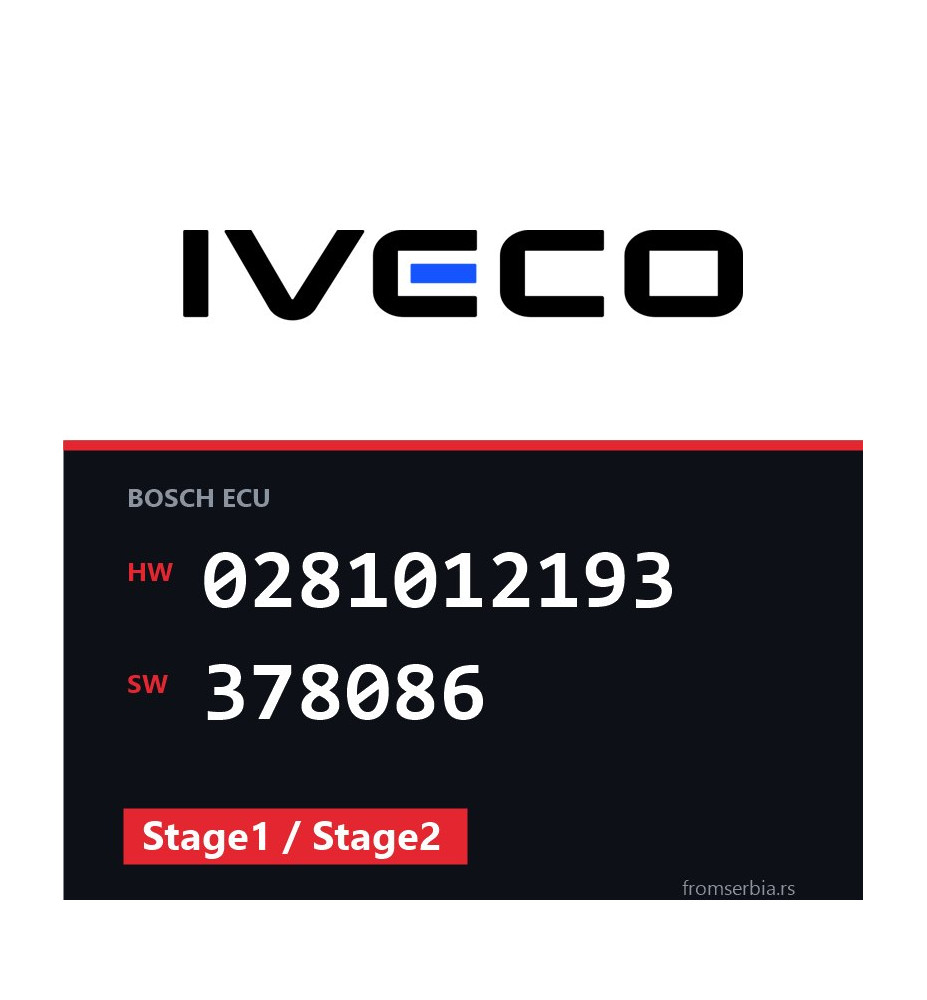 Iveco Daily 0281012193 378086 Stage1 / Stage2 tuning file