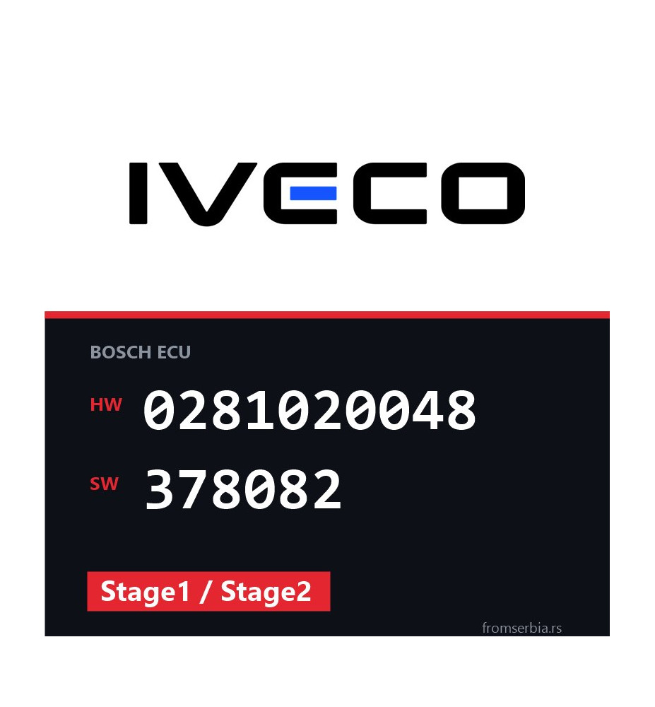 Iveco Stralis 0281020048 378082 Stage1 / Stage2 tuning file