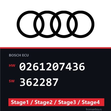 Audi 0261207436 362287 Stage1 / Stage2 / Stage3 / Stage4 file