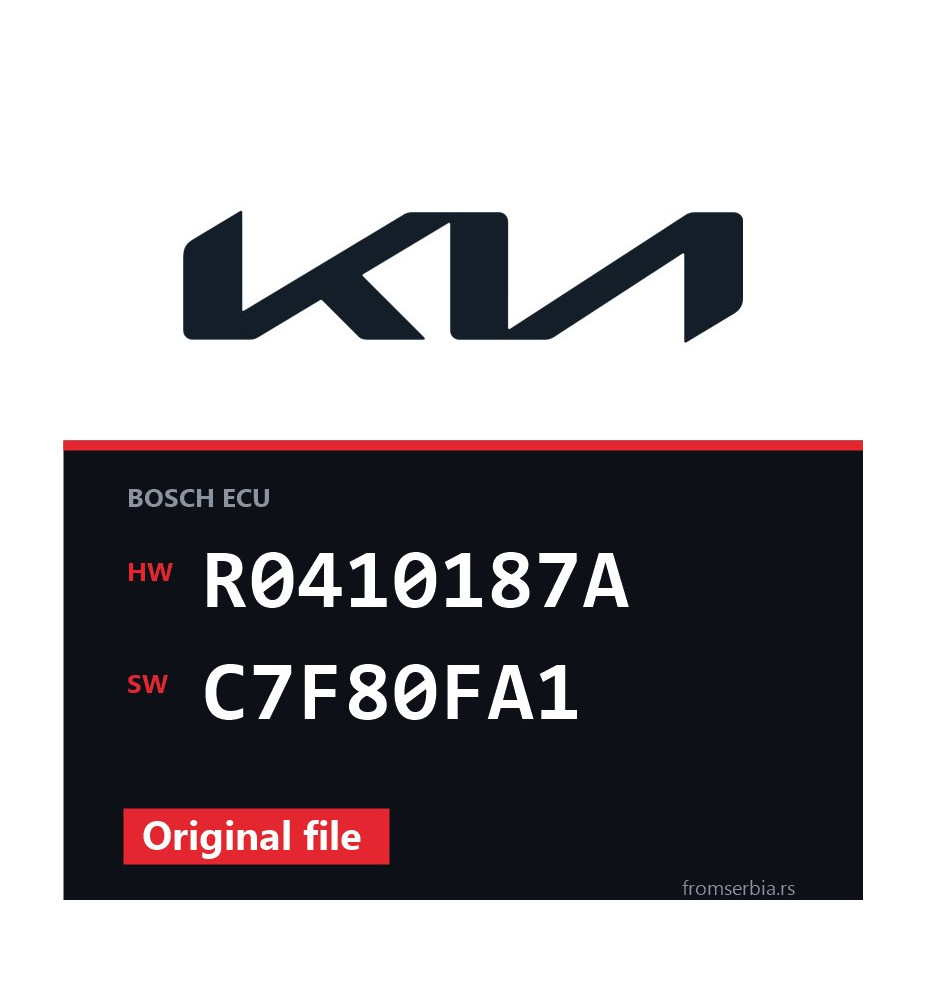 Kia Carnival R0410187A C7F80FA1 original ECU file