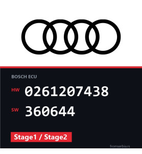 Audi A3 0261207438 360644 Stage1 / Stage2 tuning file