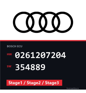 Audi A3 0261207204 354889 Stage1 / Stage2 / Stage3 tuning file