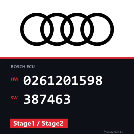 Audi A3 0261201598 387463 Stage1 / Stage2 tuning file