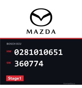 Mazda 2 1.4 0281010651 360774 Stage1 tuning file