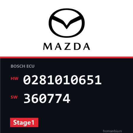 Mazda 2 1.4 0281010651 360774 Stage1 tuning file