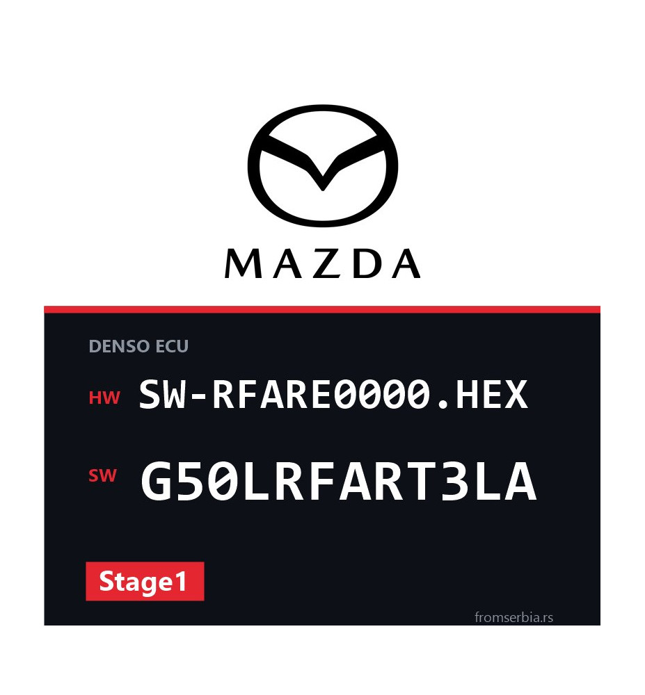 Mazda 5 2.0 SW-RFARE0000.HEX G50LRFART3LA Stage1 tuning file