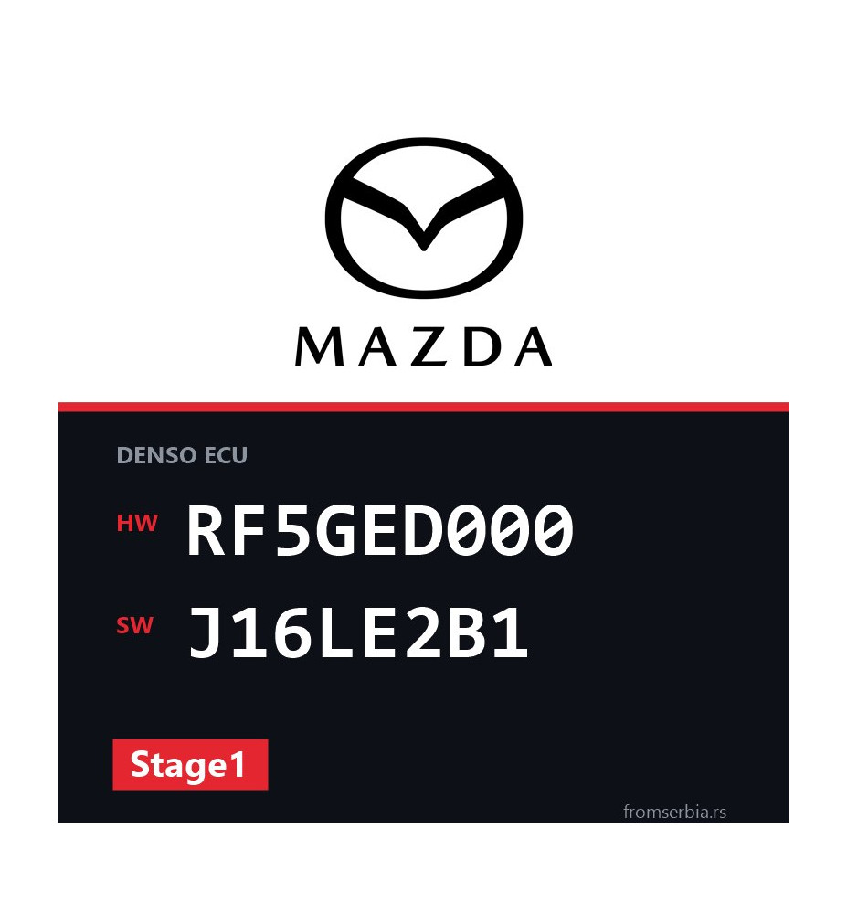 Mazda 6 2.0 RF5GED000 J16LE2B1 Stage1 tuning file