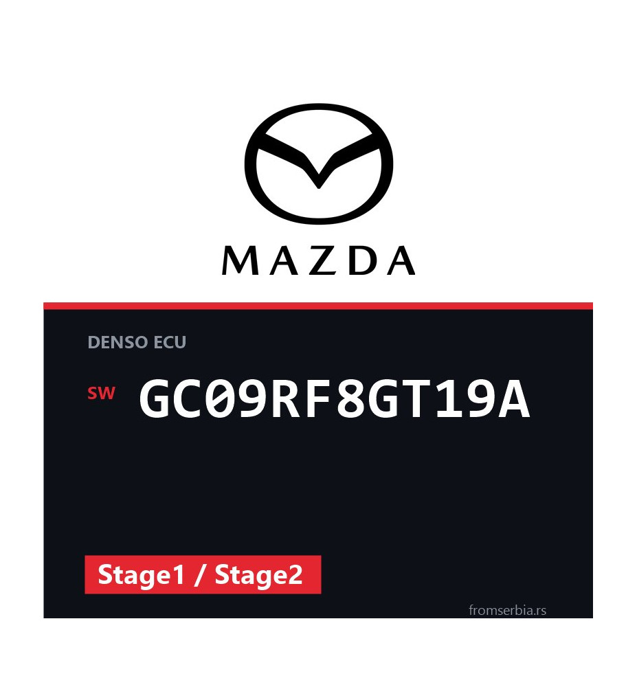 Mazda 6 2.0 GC09RF8GT19A Stage1 / Stage2 tuning file