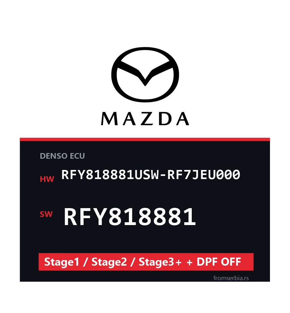 Mazda RFY818881USW-RF7JEU000 RFY818881 Stage1 / Stage2 / Stage3+ + DPF