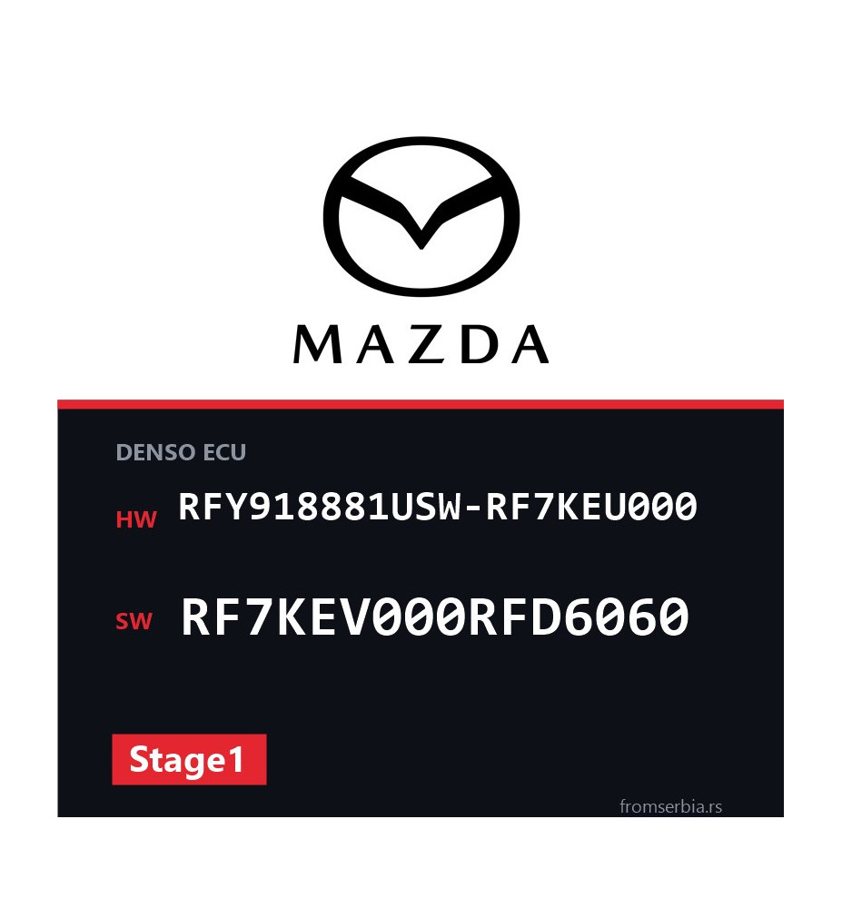 Mazda 6 2.0 RFY918881USW-RF7KEU000 RF7KEV000RFD6060 Stage1 tuning file