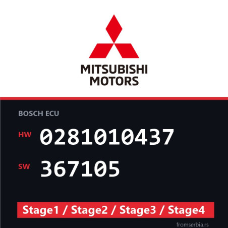 Mitsubishi 0281010437 367105 Stage1 / Stage2 / Stage3 / Stage4 file