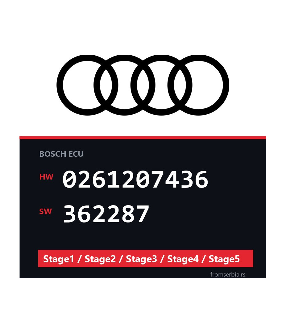 Audi 0261207436 362287 Stage1 / Stage2 / Stage3 / Stage4 / Stage5 file