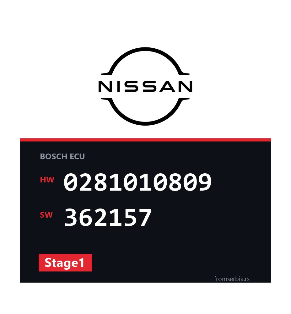 Nissan Almera 0281010809 362157 Stage1 tuning file