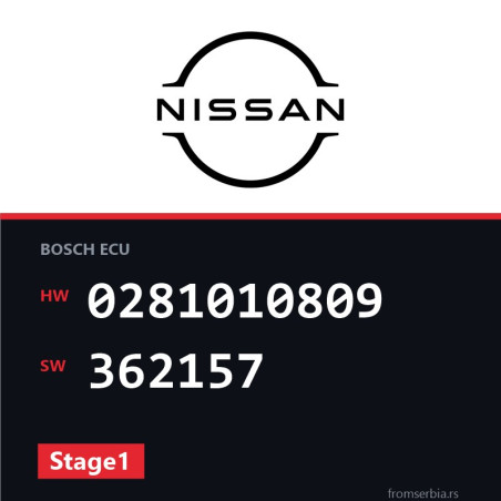 Nissan Almera 0281010809 362157 Stage1 tuning file