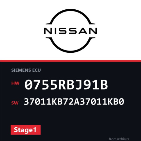 Nissan Juke 0755RBJ91B 37011KB72A37011KB0 Stage1 tuning file