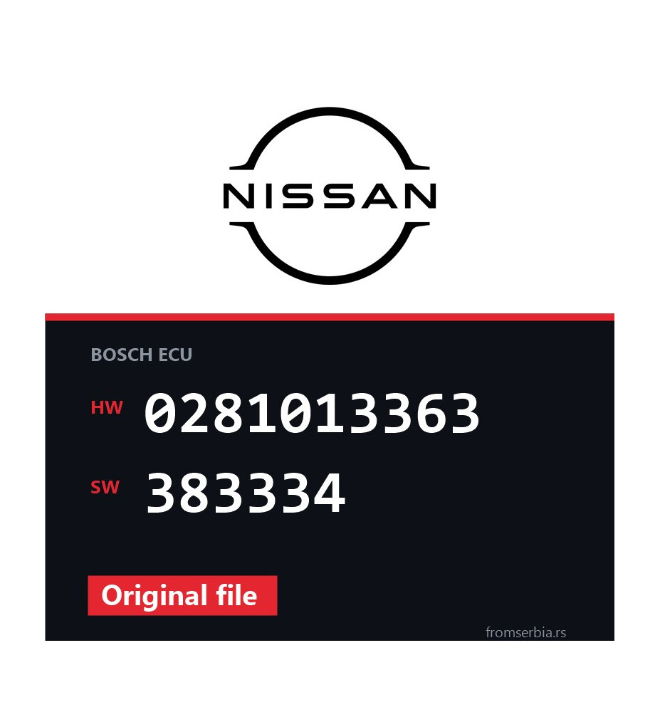 Nissan Primaster 0281013363 383334 original ECU file