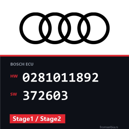 Audi A3 0281011892 372603 Stage1 / Stage2 tuning file