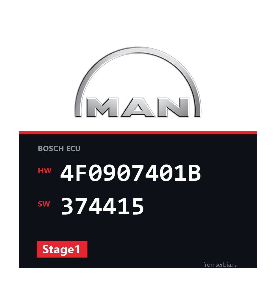 MAN TGA 4F0907401B 374415 Stage1 tuning file