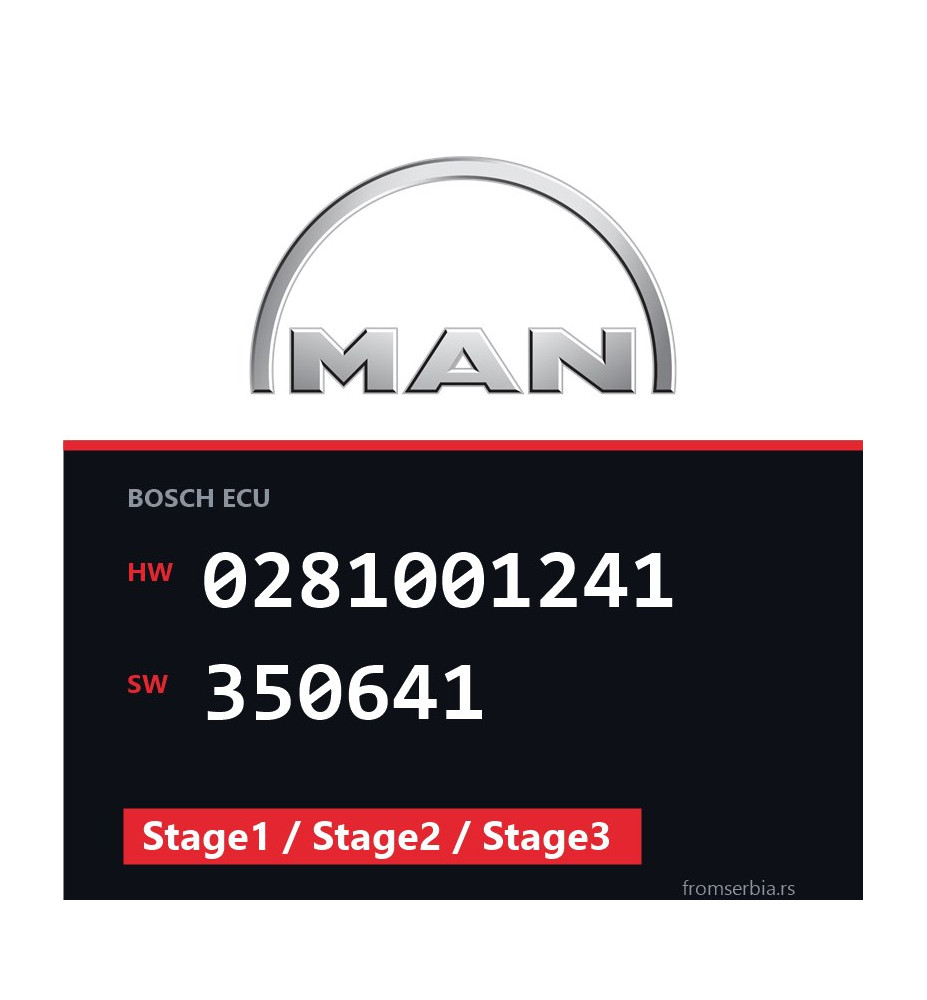 MAN Lions 0281001241 350641 Stage1 / Stage2 / Stage3 tuning file