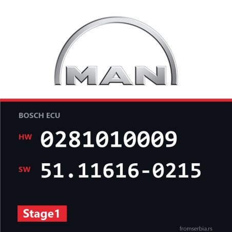 MAN TGA 0281010009 51.11616-0215 Stage1 tuning file