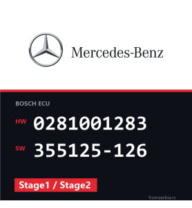 Mercedes-Benz E 290 0281001283 355125-126 Stage1 / Stage2 tuning file