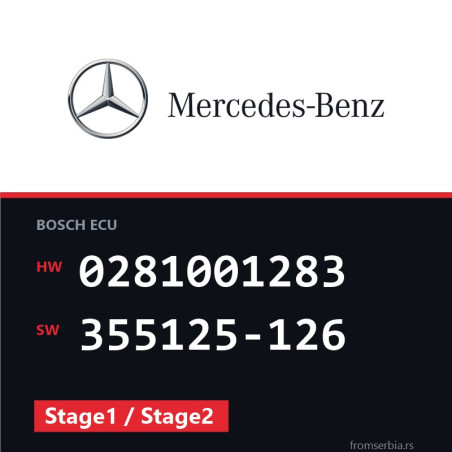 Mercedes-Benz E 290 0281001283 355125-126 Stage1 / Stage2 tuning file