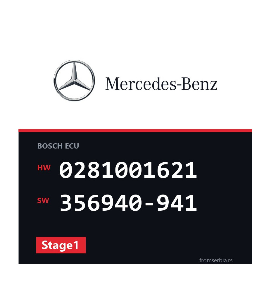 Mercedes-Benz E 290 0281001621 356940-941 Stage1 tuning file