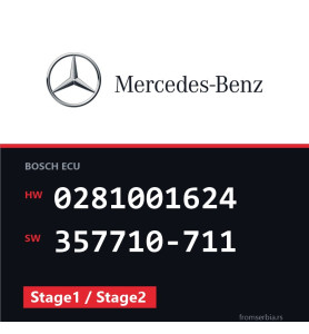 Mercedes-Benz E 300 0281001624 357710-711 Stage1 / Stage2 tuning file