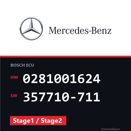 Mercedes-Benz E 300 0281001624 357710-711 Stage1 / Stage2 tuning file