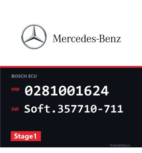 Mercedes-Benz E 300 0281001624 Soft.357710-711 Stage1 tuning file