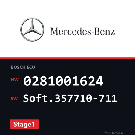 Mercedes-Benz E 300 0281001624 Soft.357710-711 Stage1 tuning file