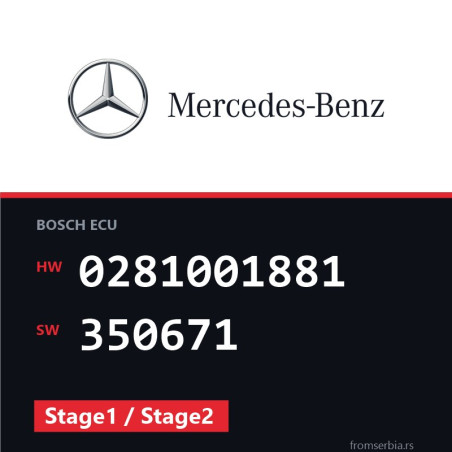 Mercedes-Benz C 220 0281001881 350671 Stage1 / Stage2 tuning file