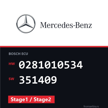 Mercedes-Benz E 200 0281010534 351409 Stage1 / Stage2 tuning file