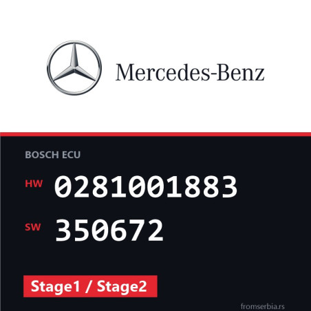 Mercedes-Benz E 220 0281001883 350672 Stage1 / Stage2 tuning file