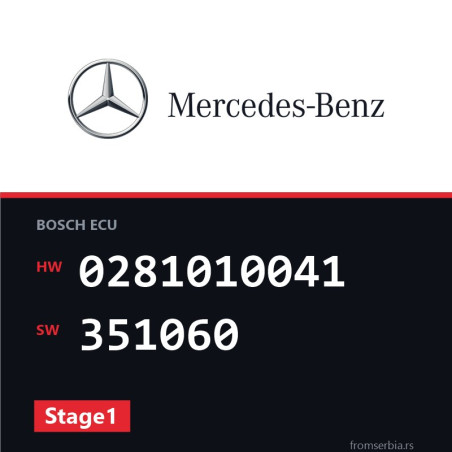 Mercedes-Benz E 220CDI 0281010041 351060 Stage1 tuning file