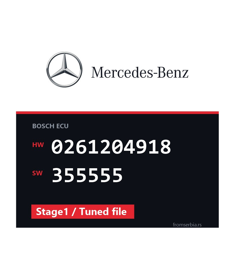 Mercedes-Benz S 320 0261204918 355555 Stage1 / Tuned file tuning file